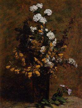 亨利 方丹 拉圖爾 Broom and Other Spring Flowers in a Vase 亨利 方丹 拉圖爾 Broom and Other Spring Flowers in a Vase